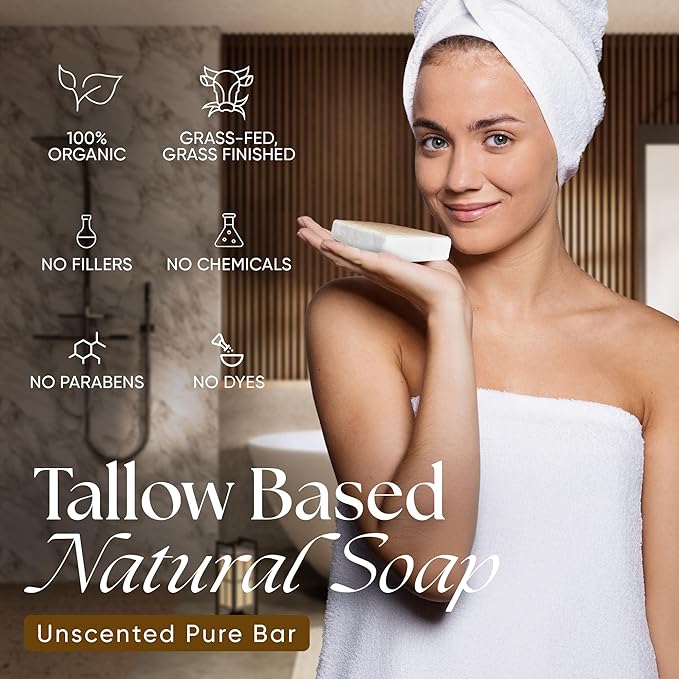 Baby Momma Cream and Natural Tallow Bar Soap Bundle - Grass-Fed Tallow for Babies & Moms - Unscented Moisturizing & Nourishing Handmade, Organic Ingredients for All Skin Types - 4 oz & 4.5 oz