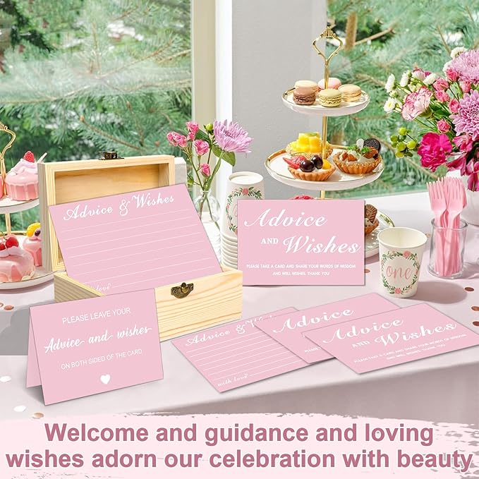 Advice And Wishes For The Mr And Mrs, 51 Pcs Wedding Advice Cards Box for Bridal Shower Decorations, Bridal Shower Games Advice And Wishes Cards Wedding Games For Reception