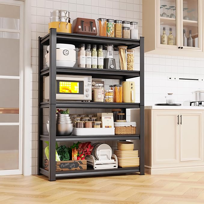 Set of 2 Garage Shelving 5-Tier Heavy Duty Storage Shelves, Adjustable Metal Shelving Unit, Utility Garage Organizer Shelf for Basement, Pantry, Warehouse, Supermarket, 45.7" Wx19.7 Dx71.2 H