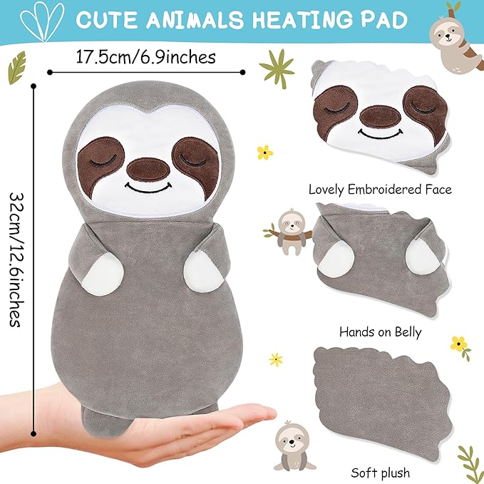 Sloth Microwave Heating Pad for Period Cramps,Microwavable Heating Pads for Pain Relief,Sloth Heating Pad for Women Mother's Day Kid Birthday,Stuffed Animal Heat Pack for Neck with Lavender Scented