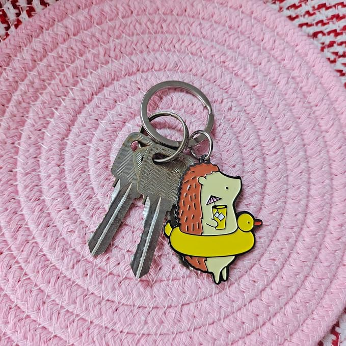 Cute Key chain Pendant Hedgehog Keychain Animal Shape Style Novelty Pineapple Cat Gifts Keyring for Women Men