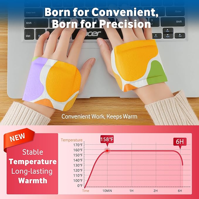 Hand Super Warmers - Long Lasting Natural Odorless Air Activated Warmers 10 Packs Heated Gloves