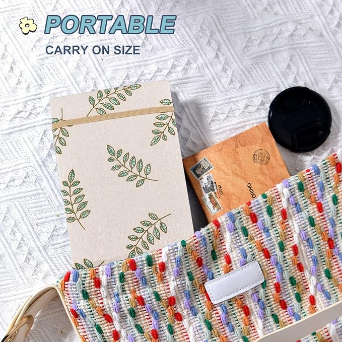 2PACK 4x6 Photo Album, 4x6 100 Pockets Linen Cover Photobook Small Capacity Pictures Book Easy to Classify and Portable for Wedding Family Baby Vacation (Khaki)