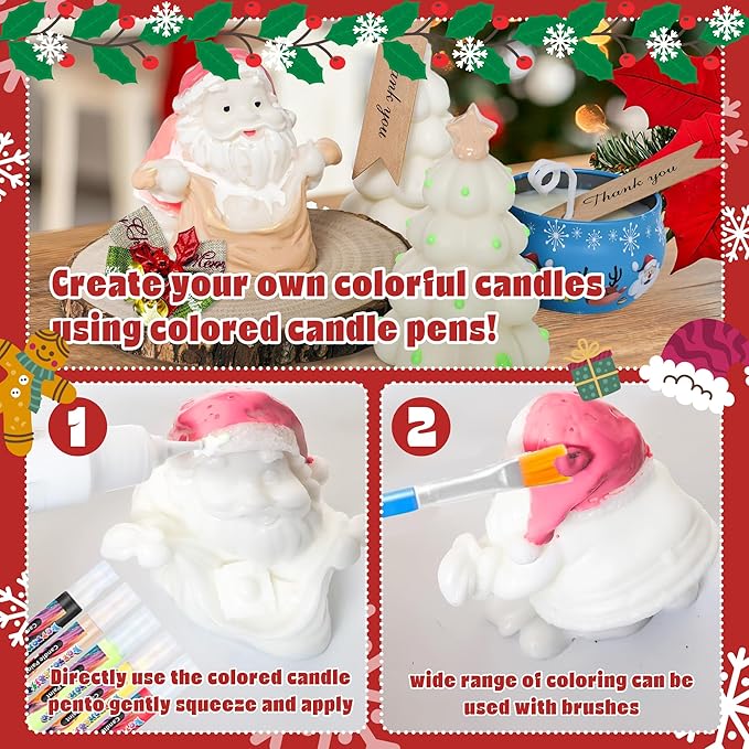 DIY Christmas Candle Making Kit, Make Your Own Scented Candles at Home with Wax Melter, Festive Molds, Soy Wax & Fragrances, All-in-One Wax Melts Kit for Holiday Crafting & Gifting