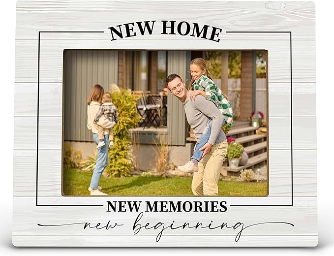FONDCANYON New Home Memories Housewarming Picture Frame, First Home Gifts (5x7 Inch Photo) (Color-2)