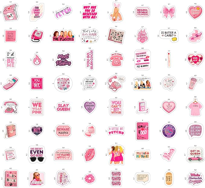 100Pcs Burn Book Stickers for Laptop, Waterbottle - Burn Book Party Decorations & Favors - Gift for Women & Men