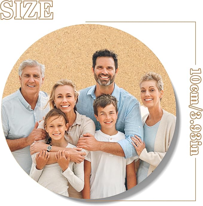 30-100 Pcs Personalized Coasters, UV Full Color Printing Customize Photo Logo Text, Custom Cork Bar Coaster for Drinks, Non-Slip Heat-Resistant Custom Drink Coasters for Personalized Gifts (Round)