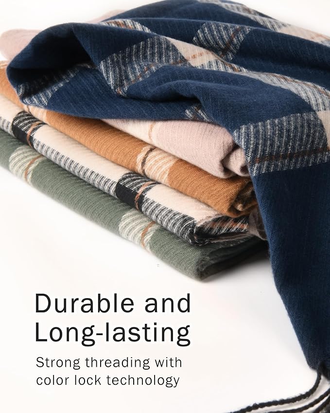 FURTALK Winter Scarf for Women Shawl Soft Tassel Plaid Large Oversized Scarves Wraps