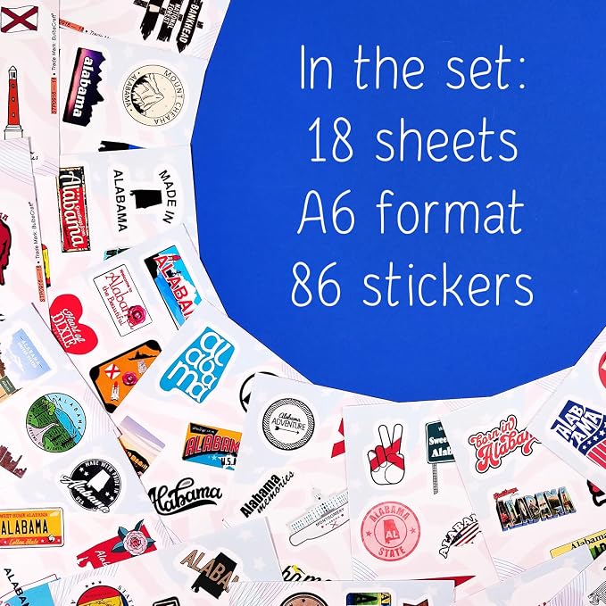 Alabama Stickers for Laptop, Alabama Party Supplies & Decorations, Gifts for Women & Men