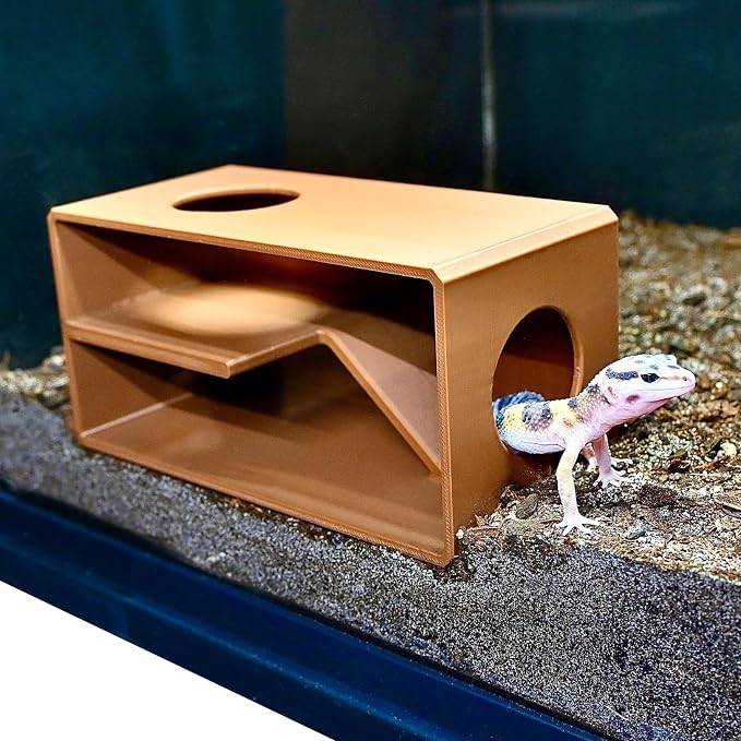 Reptile Amphibian Cave Against Glass Viewing Hide | Dig Box Enclosure Reptile Habitat Tank Enrichment | Snake Leopard Gecko Decoration Accessories Supplies Toys Ornaments