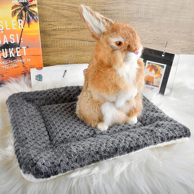 Small Animal Bed Mat, Soft & Warm, Suitable for Guinea Pig, Hamster, Rabbit, Rat and Bearded Dragon (XX-Large(19.7''x15.7''), Mesh Black)