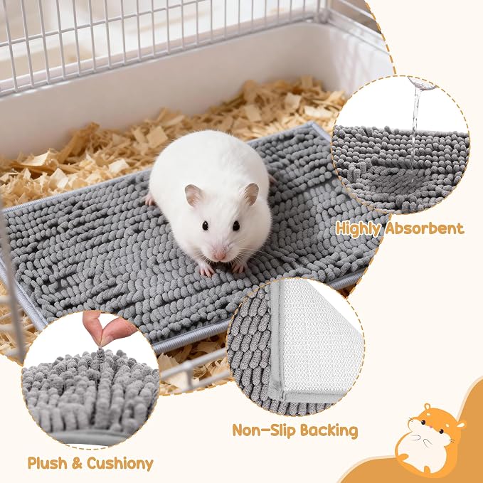6 Pcs Guinea Pig Cage Liner, 20x12 Inch Washable Fleece Bedding Mats | Reusable Guinea Pig Bedding & Pee Pads for Small Animals, Rabbit