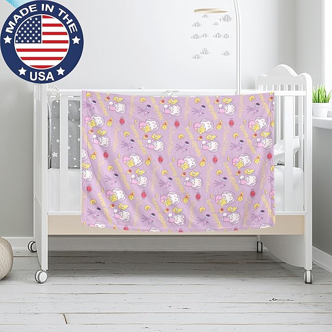 Ship Next Day, Personalized Baby Blanket for Boys Girls - Printed in USA, Custom Name Toddler Blanket with Rabbit Pattern, Perfect Newborn Gift