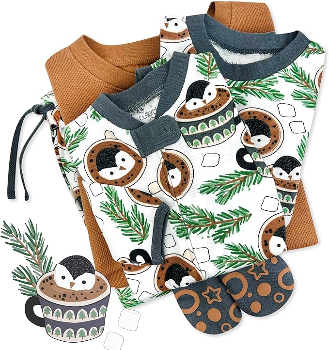 JAMIE Matching Family Jammies Holiday Pajamas 100% Organic Cotton PJs Adults, Kids, Toddlers, Baby, Pets