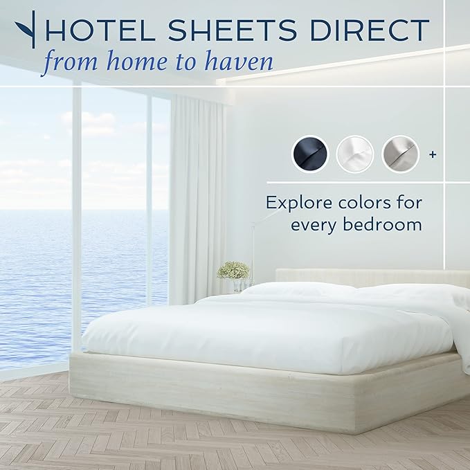 Hotel Sheets Direct 4 Piece Bed Sheet Set King, 100% Viscose Derived from Bamboo Sheets Set with 2 Pillowcases, Cooling & Breathable Luxury Bedding, Moisture-Wicking & Silky Soft Texture, Navy Blue