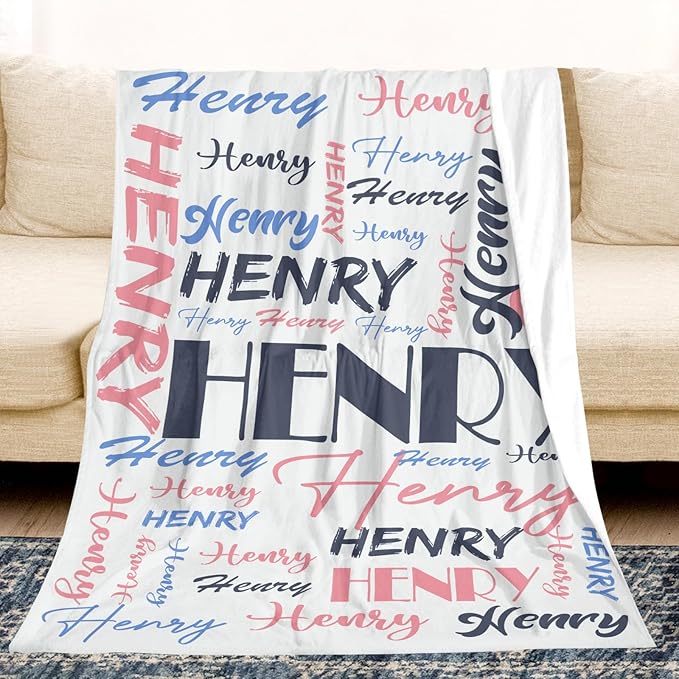 Dr.TOUGH Personalized Name Blanket Personalized Blanket for Adult Kids Flannel Customized Personalized Blankets and Throws