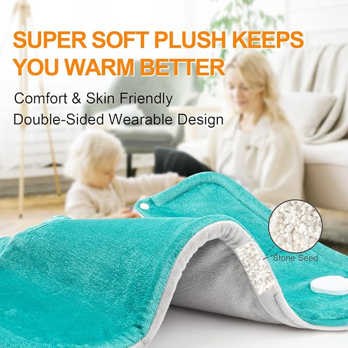 Heating Pad for Neck and Shoulders and Back, Mothers Day Gifts for Mom Wife Grandma, Birthday Gifts for Women, Weighted Neck Heating Pads, Large Heat Pad, 6 Heat Settings 4 Auto-Off, 17"x23" Blue