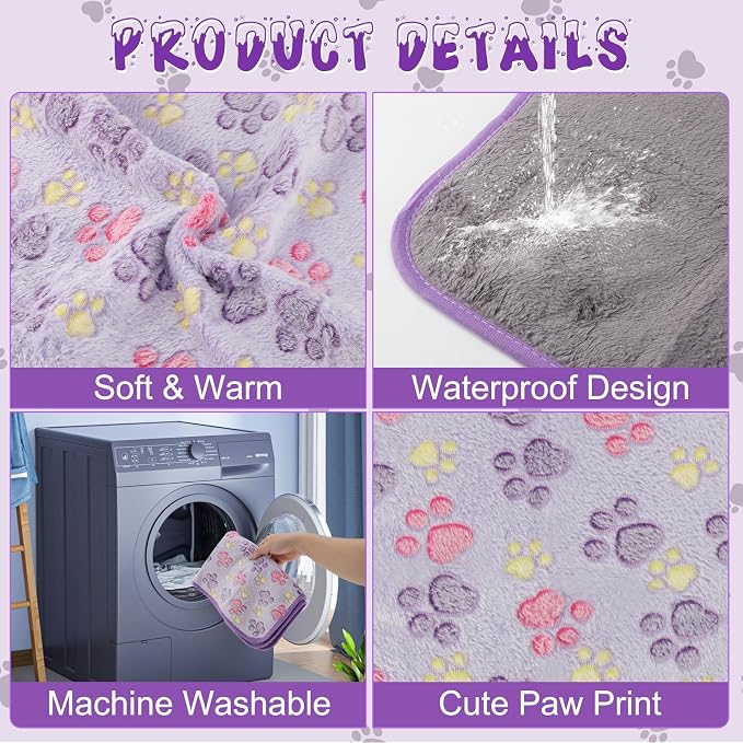 YUEPET 3 Pack Waterproof Guinea Pig Blankets, Fleece Cage Liners, M | Guinea Pig Fleece Cage Liners, Waterproof Backing, Machine Washable, Soft Fleece bunny blanket, 35 x 24 in