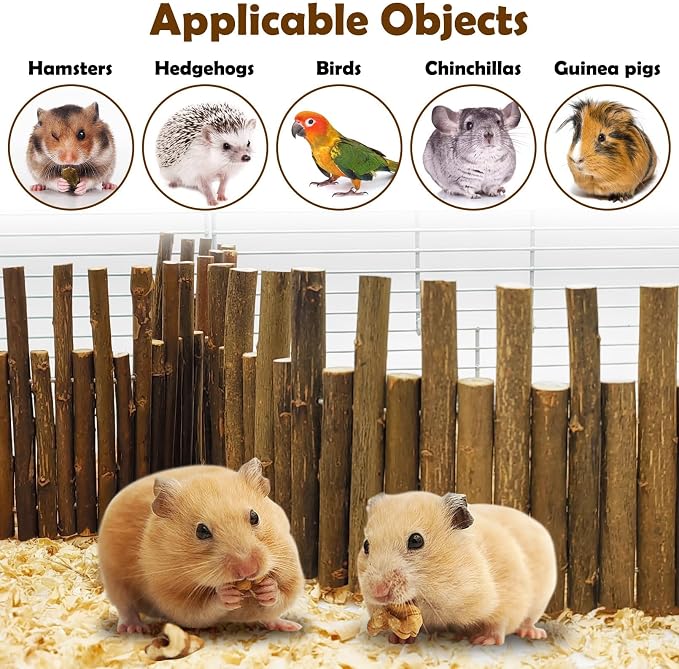 PINVNBY Hamster Suspension Bridge (19.7in and 9.8in) Bendy Natural Wood Bridge Long Climbing Ladder Hamster Cage Accessories for Guinea Pig Dwarf Sugar Glider Rat Mouse