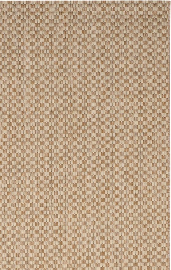 SAFAVIEH Washable Rug Outdoor Courtyard Collection - 5'3" x 7'7", Natural & Cream, Non-Shedding & Easy Cleaning, Ideal for Patio, Backyard, Mudroom (CY8653-03021)