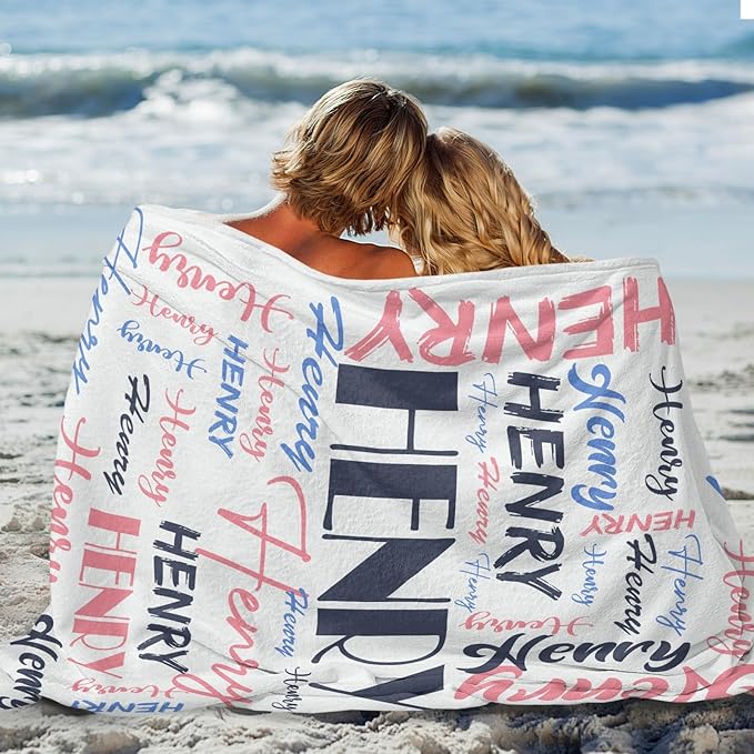 Dr.TOUGH Personalized Name Blanket Personalized Blanket for Adult Kids Flannel Customized Personalized Blankets and Throws