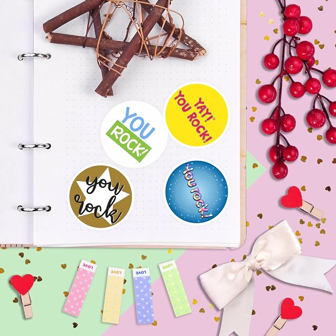 100Pcs You Rock Stickers - You Rock Party Supplies & Decorations, Great Job Waterproof Vinyl Decals, Motivational Stickers, Gifts for Women & Men