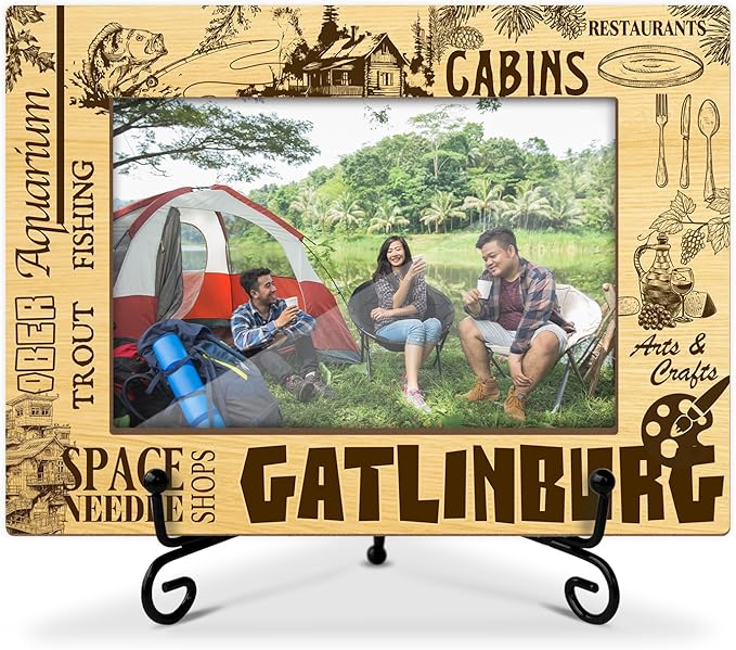 Fishing Picture Frame Wood Photo Frame for Friends Men Women, Farmhouse Tabletop Display 4 x 6 Picture Frame Father’s Day Vacation Gifts for Lake Lover Daughter Son, Lake House Holiday Decorations -17
