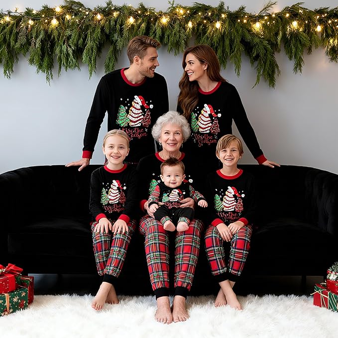 WephuPSho Christmas Family Matching Pajamas, Festive Xmas Jammies Sets for the Whole Family, Holiday Pjs Christmas