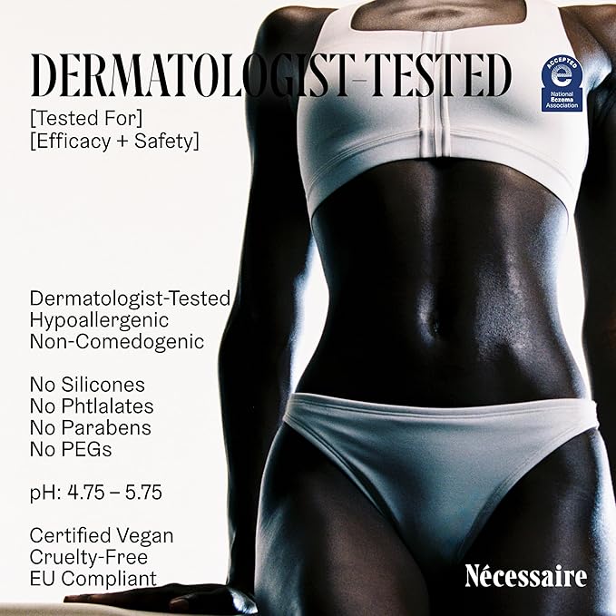 Nécessaire The Body Lotion Fragrance-Free — Unscented Multi-Peptide Body Moisturizer for Women + Men – Non-Comedogenic Lotion for Sensitive Skin – 450ml/15.2 fl oz