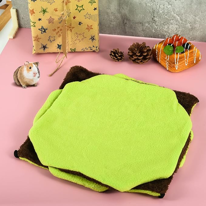3 Tier Ferret Rat Hammock, Guinea Pig Cage Accessories, Green | Rat Hammock for Cage, Pet Cage Hanging Hammock, Small Animals, Guinea Pig, Ferret, Kitten, Squirrel, Chinchilla, Rat, Parrot