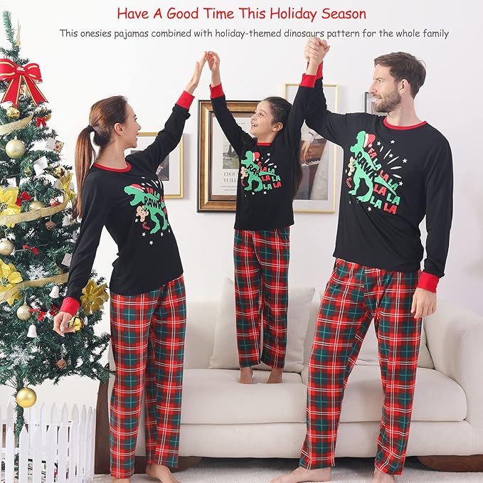 ANGELGGH Matching Christmas Pajamas for Family, Cute Vacation PJs Sets for Couples/Women/Men, Xmas 2 Piece Jammies Sleepwear