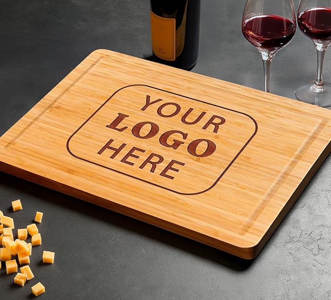 Custom Logo Personalized Cutting Board with Name, Customized Wood Engraved Christmas 2025 Board Business Logo Gift for Bulk Orders Corporate Employee Realtor Client Appreciation Wedding Housewarming