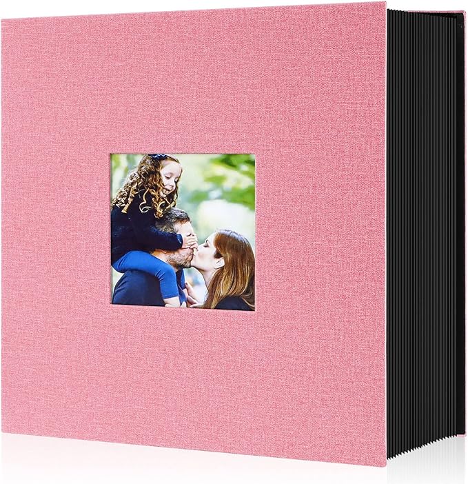 Ywlake Photo Album 4x6 1000 Pockets, Extra Large Capacity Linen Cover Picture Albums Holds 1000 Horizontal and Vertical Photos Pink