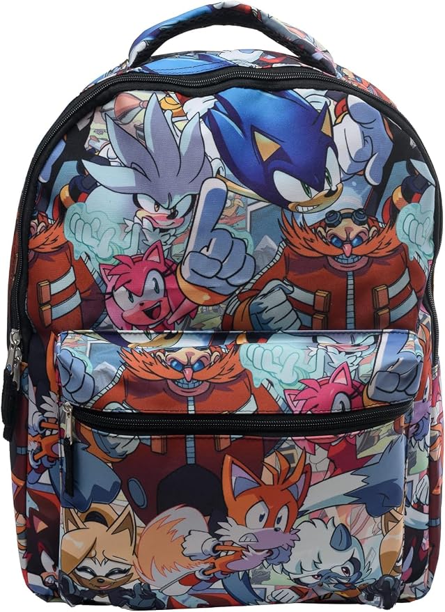 AI ACCESSORY INNOVATIONS Sonic The Hedgehog Backpack: Engaging School Bag with Sonic Characters for Kids & Adults Durable & Comfortable Everyday Gear