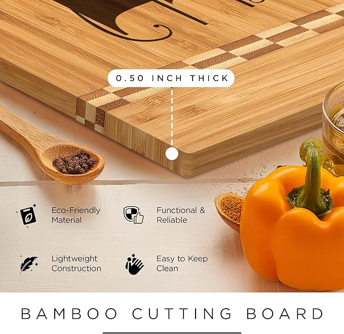 Personalized Cutting Board, Custom Engraved Bamboo Wood Cutting Boards, Customized Name and Monogram Charcuterie Board, Christmas, Housewarming Gift, Multiple Sizes, Engraved in USA by My Sign Center