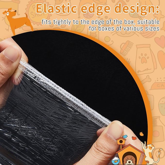 Tondiamo Disposable Rabbit Cage Liners for Litter Box Tray, Medium, 50 Pcs | Leak Proof Elastic Plastic Toilet Film Bags for Small Animals Bunny Guinea Pig Hamster Hedgehog Chinchilla Bird, Easy Clean