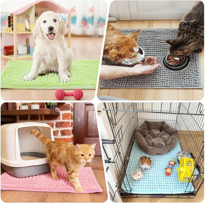 8 PCS Guinea Pig Cage Liner,Reusable Bedding for Small Animal | 16x12 Inch Washable Fleece Blanket Rabbit Bedding Mats,Non-Slip Critter Hamster Pee Pads (Gray Green Pink Blue)