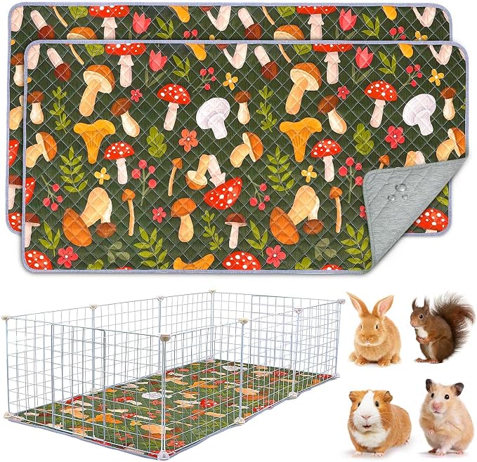 Unicorn Catcher 2 Pack Washable Guinea Pig Cage Liner, Waterproof Bedding | Reusable Absorbent Bedding For Rabbits, Hamsters, And Hedgehogs With A Leak-Proof Design To Keep Cages Dry And Clean