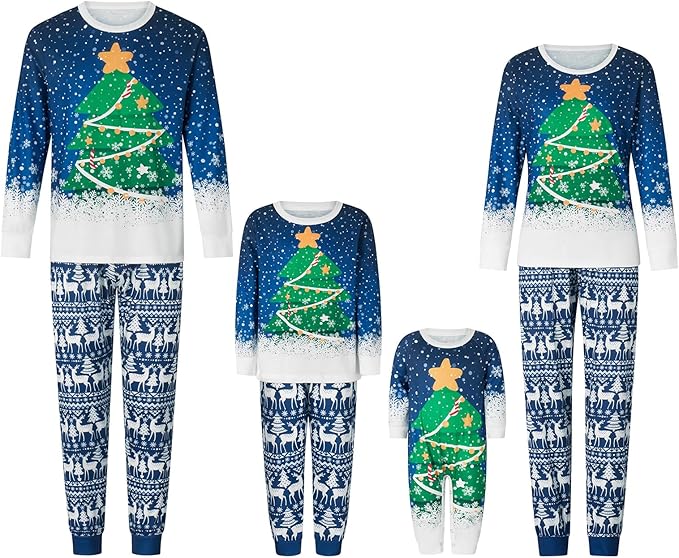 WephuPSho Christmas Family Matching Pajamas, Festive Xmas Jammies Sets for the Whole Family, Holiday Pjs Christmas