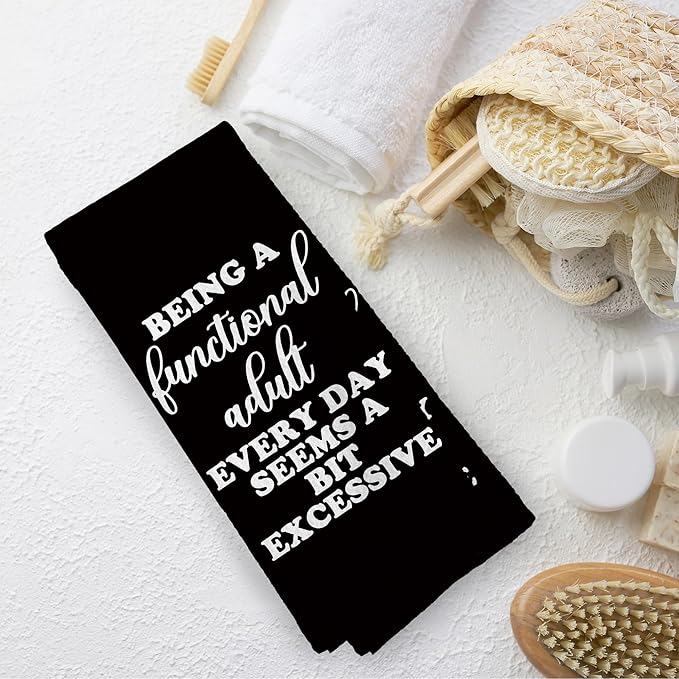 Funny Sarcastic Kitchen Towels Dish Towel Dishcloth 16x24 Inches, Funny Dish Towels with Sayings Decorative Absorbent Hand Tea Kitchen Bathroom Towel Decor, Sarcasm Bathroom Towels