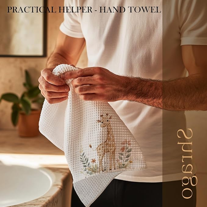 Giraffe Nursery Decor Kitchen Towels, Giraffe Gifts for Women Kids Dish Tea Towels for Kitchen, Animal Lover Gifts Decorative Hand Towel for Kids Bathroom Decor, 16x24 Inch