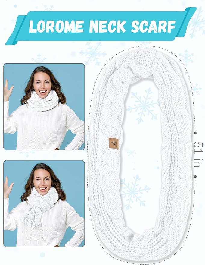 Winter Beanie Hat Scarf Gloves, Warm Fleece Knit Hats Touch Screen Gloves Neck Scarf Set Winter Gifts for Unisex Adult