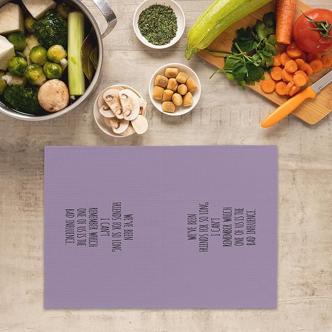 Funny Sarcastic Friend Gifts Purple Kitchen Towels, Humorous Friendship Gifts Hand Towels for Bathroom, Long Distance Friendship Gifts Decorative Tea Towels Dish Towels,BFF Gifts, 16x24 Inch