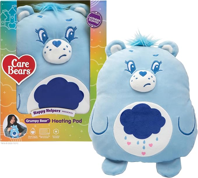 Happy Helpers Grumpy Bear By Relatable, The Cozy Comfort That's Anything But Boring, Get Relief with This Plush Heating Pad for Cramps and Body Pain, Includes 1 Microwavable Grumpy Bear Heating Pad