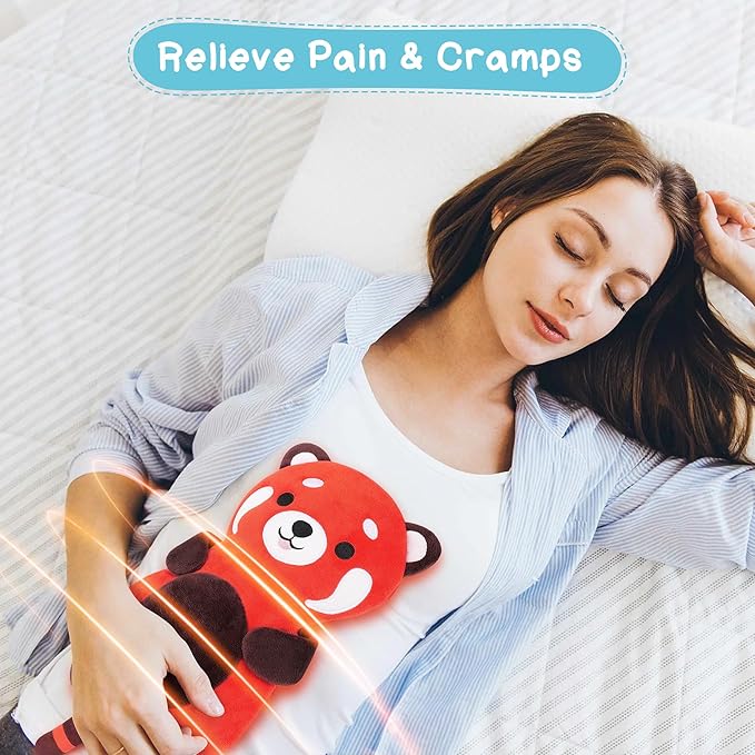 Red Panda Microwave Heating Pad for Period Cramps, Animal Microwavable Heating Pad for Pain Relief with Lavender Scented, Animal Heating Pad for Kids and Women, Warmer Pad for Birthday Mother's Day