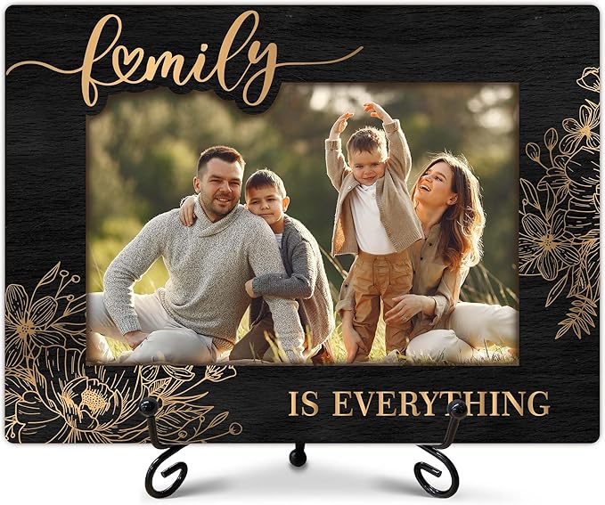 SIXEIGHT Family Definition Picture Frame Family Is Everything Wooden Photo Frame Natural Wood Picture Frame for Families Dad Mom Grandparents Father from son Desk Decor 4x6 Photo Frame-A19