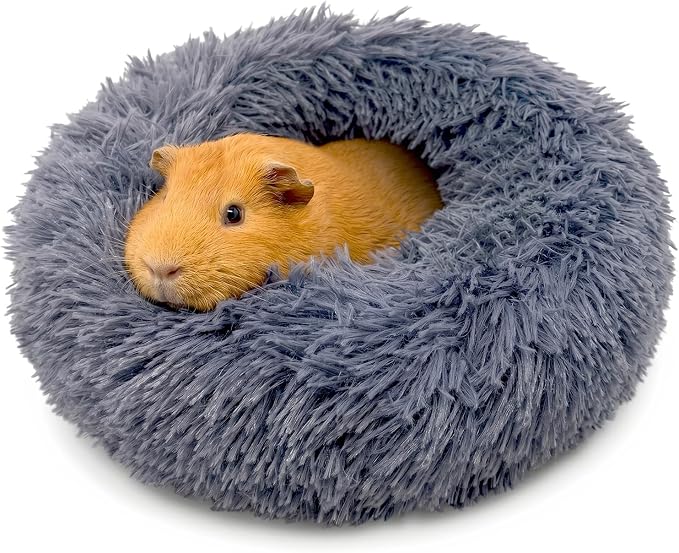 Paw Inspired Furr-O Burrowing Pet Bed Enrichment, Removable Base, Dark Gray | Cozy Carrier Toy, Zip-On Spandex and Fleece Bottoms, Hideout Cage Accessories for Guinea Pigs, Hamsters, Small Pets, Animals