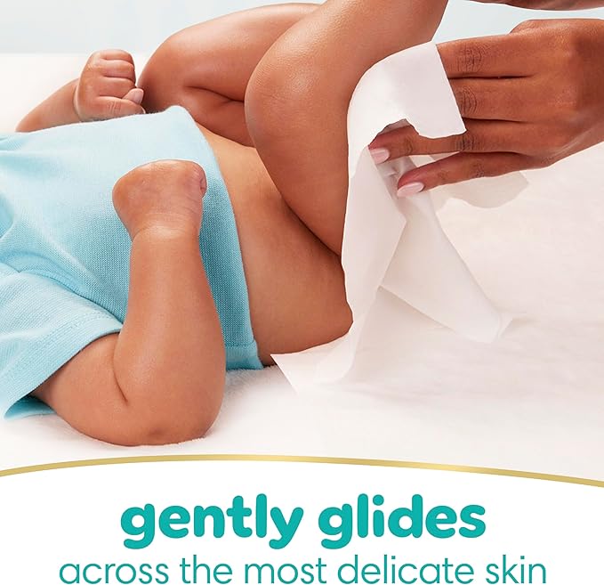 Pampers Sensitive Baby Wipes, Water Based, Hypoallergenic and Unscented, 1 Flip-Top (56 Wipes Total)
