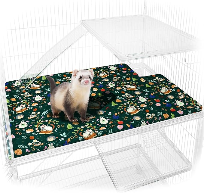 Ferret Cage Liner for Ferret Nation & Critter Nation Cage | Washable Bedding, Leakproof Cage Accessories for Ferrets, Chinchillas, Rats & Other Small Animals(Top Pan Liner)