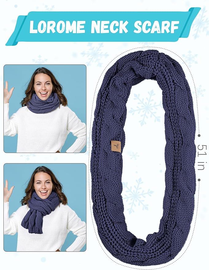 Winter Beanie Hat Scarf Gloves, Warm Fleece Knit Hats Touch Screen Gloves Neck Scarf Set Winter Gifts for Unisex Adult